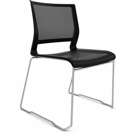 9TO5 SEATING Stack Chair, Armless, Mesh Back/Seat, 21inx21-1/2inx33in, Black NTF1080GTCFP01